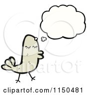 Cartoon Of A Thinking Bird Royalty Free Vector Clipart