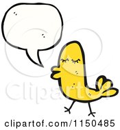 Cartoon Of A Thinking Yellow Bird Royalty Free Vector Clipart