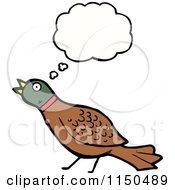 Cartoon Of A Thinking Wood Pigeon Royalty Free Vector Clipart