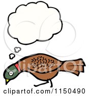 Cartoon Of A Thinking Wood Pigeon Royalty Free Vector Clipart by lineartestpilot
