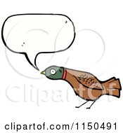 Cartoon Of A Thinking Wood Pigeon Royalty Free Vector Clipart
