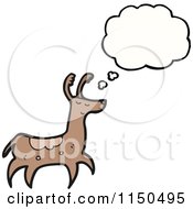 Cartoon Of A Deer With A Thought Balloon Royalty Free Vector Clipart