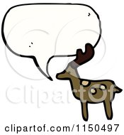 Cartoon Of A Deer With A Thought Balloon Royalty Free Vector Clipart