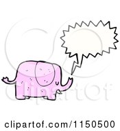 Cartoon Of A Thinking Pink Elephant Royalty Free Vector Clipart