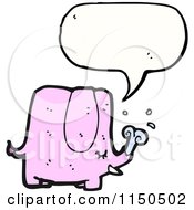 Cartoon Of A Thinking Pink Elephant Royalty Free Vector Clipart
