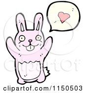 Poster, Art Print Of Pink Rabbit Thinking About Love