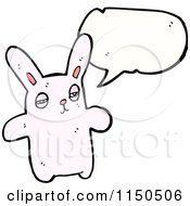 Cartoon Of A Thinking Pink Rabbit Royalty Free Vector Clipart