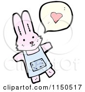 Cartoon Of A Pink Rabbit Thinking About Love Royalty Free Vector Clipart