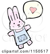 Poster, Art Print Of Pink Rabbit Thinking About Love