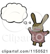 Cartoon Of A Thinking Rabbit Royalty Free Vector Clipart