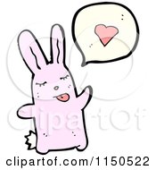 Poster, Art Print Of Pink Rabbit Thinking About Love