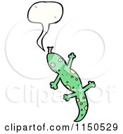 Cartoon Of A Thinking Gecko Royalty Free Vector Clipart by lineartestpilot