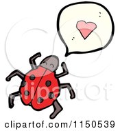 Cartoon Of A Thinking Ladybug About Love Royalty Free Vector Clipart
