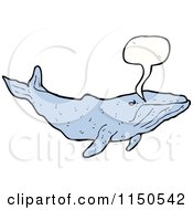 Cartoon Of A Thinking Whale Royalty Free Vector Clipart