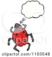 Cartoon Of A Thinking Ladybug Royalty Free Vector Clipart