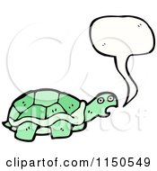 Cartoon Of A Thinking Green Turtle Royalty Free Vector Clipart