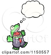Cartoon Of A Thinking Frog Royalty Free Vector Clipart