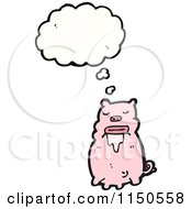 Cartoon Of A Thinking Pig Royalty Free Vector Clipart