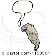 Cartoon Of A Thinking Leech Royalty Free Vector Clipart by lineartestpilot