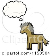 Cartoon Of A Thinking Horse Royalty Free Vector Clipart