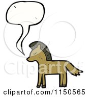 Cartoon Of A Thinking Horse Royalty Free Vector Clipart