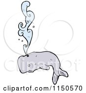 Cartoon Of A Spouting Whale Royalty Free Vector Clipart