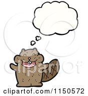 Cartoon Of A Thinking Beaver Royalty Free Vector Clipart