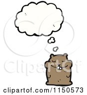 Cartoon Of A Thinking Beaver Royalty Free Vector Clipart by lineartestpilot