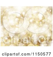 Clipart Of A Gold Snowflake And Bokeh Light Background Royalty Free Clipart