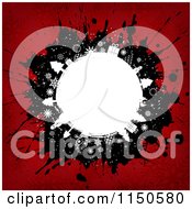 Clipart Of A Grungy Christmas Globe Background With Splatters Royalty Free Vector Clipart by KJ Pargeter