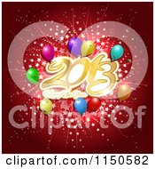 Poster, Art Print Of Red Happy New Year 2013 Background With Stars And Balloons