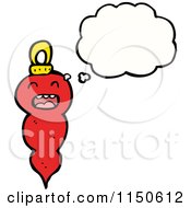 Cartoon Of A Thinking Christmas Ornament Mascot Royalty Free Vector Clipart