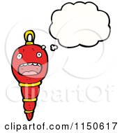 Cartoon Of A Talking Christmas Ornament Mascot Royalty Free Vector Clipart