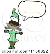Cartoon Of A Talking Christmas Elf Royalty Free Vector Clipart