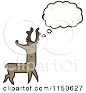 Cartoon Of A Thinking Reindeer Royalty Free Vector Clipart