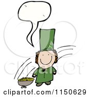 Cartoon Of A Talking Leprechaun Royalty Free Vector Clipart by lineartestpilot