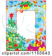 Poster, Art Print Of Border Of Christmas Items And A Tree With Copyspace