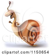 Clipart Of A 3d Snail Mascot Speeding Royalty Free CGI Illustration by Julos