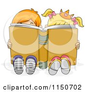 Poster, Art Print Of Brother And Sister With A Crown Reading A Story Book
