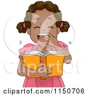 Poster, Art Print Of Black Girl Laughing And Reading A Book