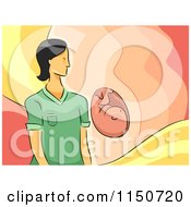 Cartoon Of A Female Ultrasound Technician And Baby Royalty Free Vector Clipart