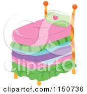 Cartoon Of A Tall Princess Bed Royalty Free Vector Clipart by BNP Design Studio
