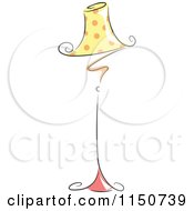 Cartoon Of A Chic Floor Lamp With A Polka Dot Shade Royalty Free Vector Clipart by BNP Design Studio