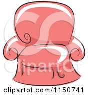Cartoon Of A Chic Pink Arm Chair Royalty Free Vector Clipart by BNP Design Studio