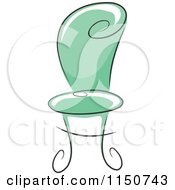 Cartoon Of A Chic Green Chair Royalty Free Vector Clipart