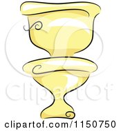 Cartoon Of A Yellow Toilet Royalty Free Vector Clipart