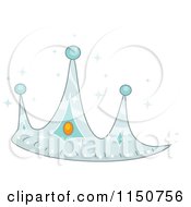 Cartoon Of A Crystal Princess Tiara Royalty Free Vector Clipart
