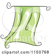Cartoon Of A Flapping Green Curtain Royalty Free Vector Clipart by BNP Design Studio