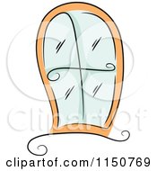 Cartoon Of A Window With Swirls Royalty Free Vector Clipart