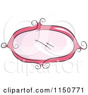 Cartoon Of A Feminine Pink Oval Mirror Royalty Free Vector Clipart